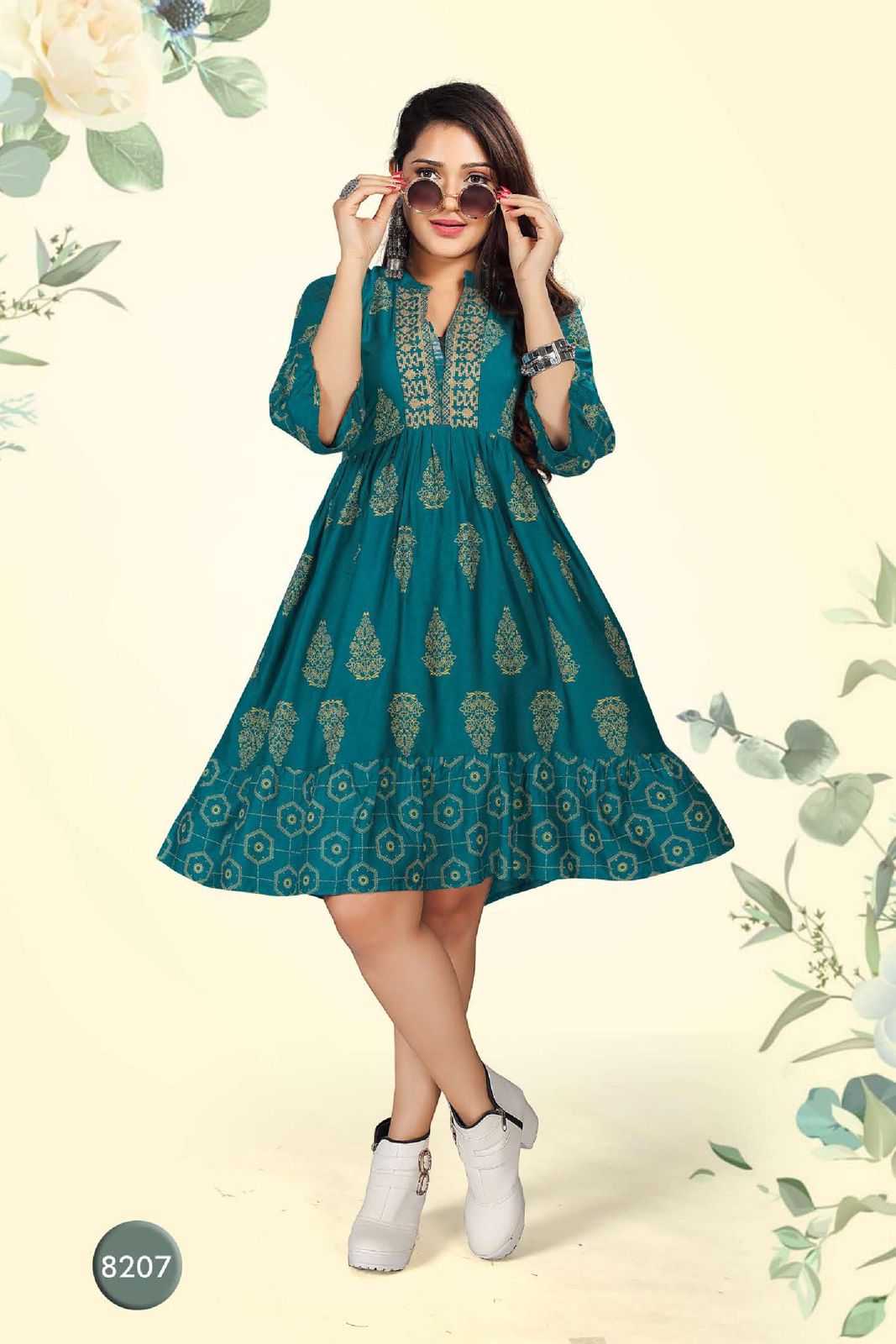 Beauty Queen Vihana 1 New Fancy Wear Shorty Rayon Printed Kurti Collection